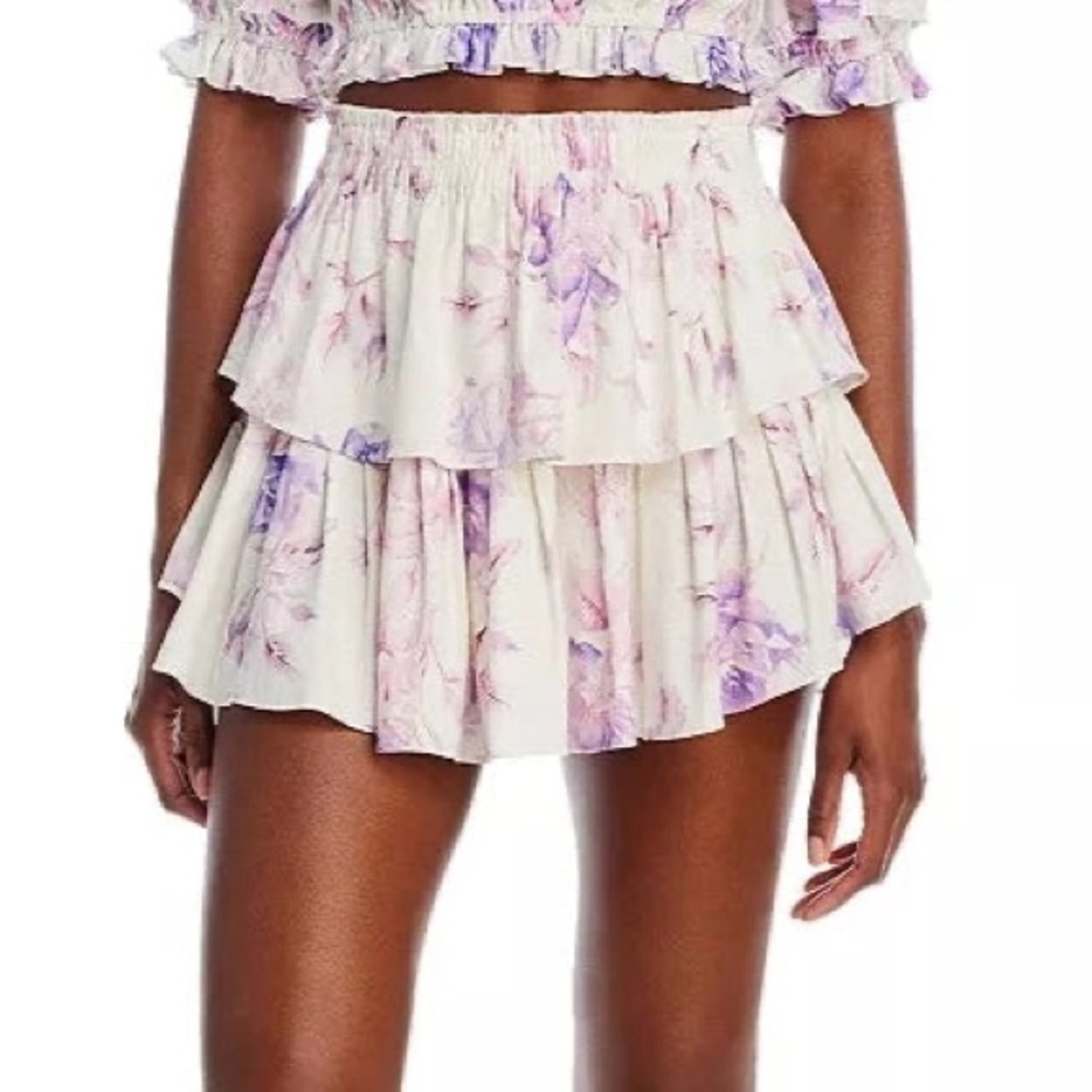 Loveshackfancy mini Floral Ruffle Skirt